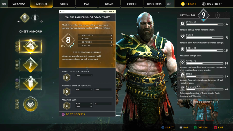 بخش لول آپ بازی god of war 4