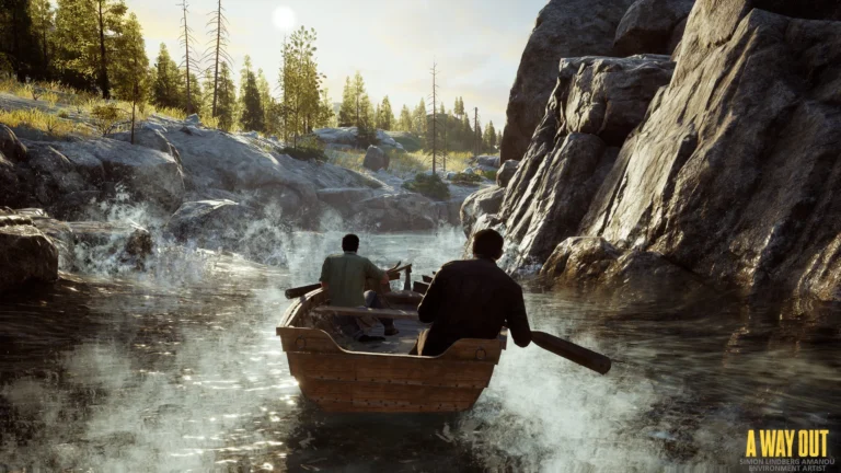 سکانسی از مرحله قایقرانی در رودخانه